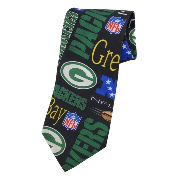 Green Bay Packers Necktie RM Sport Ralph Marlin Vintage USA Made 3 3/4"x 57.5" - Picture 8 of 9